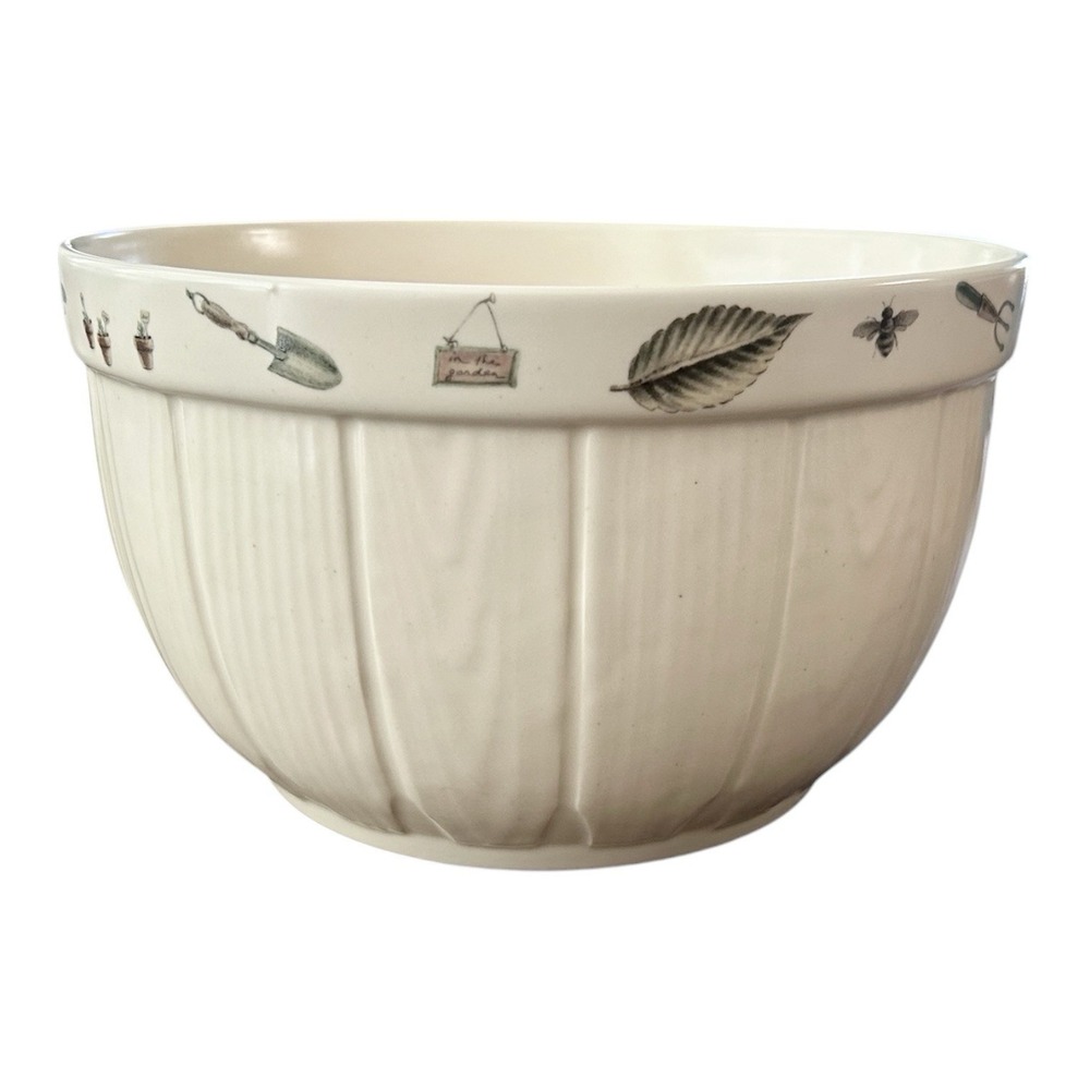 Pfaltzgraff Naturewood Serving Salad Mixing Bowl Basket Stoneware Garden 9.5"